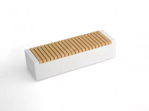 Скамейка бетонная «Бокс» с поперечным настилом