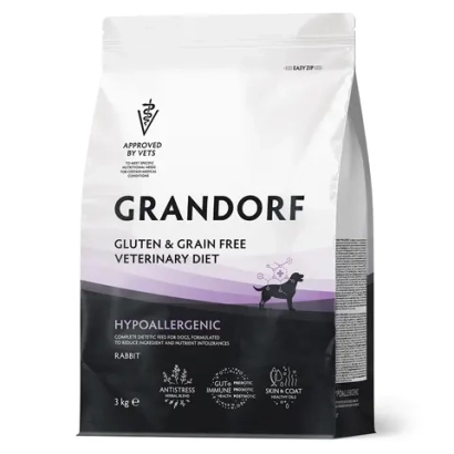 Корм для собак GRANDORF VETERINARY DIET Dog HYPOALLERGENIC диетический с пищевой аллергией или непереносимостью, кролик 3кг