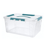 Ящик для хранения универсальный с замками и ручкой "grand box", 390х290х180мм, 15,3л (голубой)