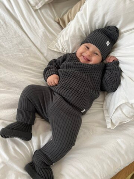 Брючки вязаные oversize графит