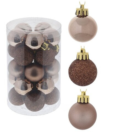 GAEM Украшение новогоднее Шар "Шоколадное удовольствие", набор из 25-ти шт, D 3 см, L8 W8 H13 см