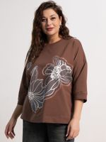 Блуза Цветочная рапсодия (коричневая) Б15310-18М LT Collection