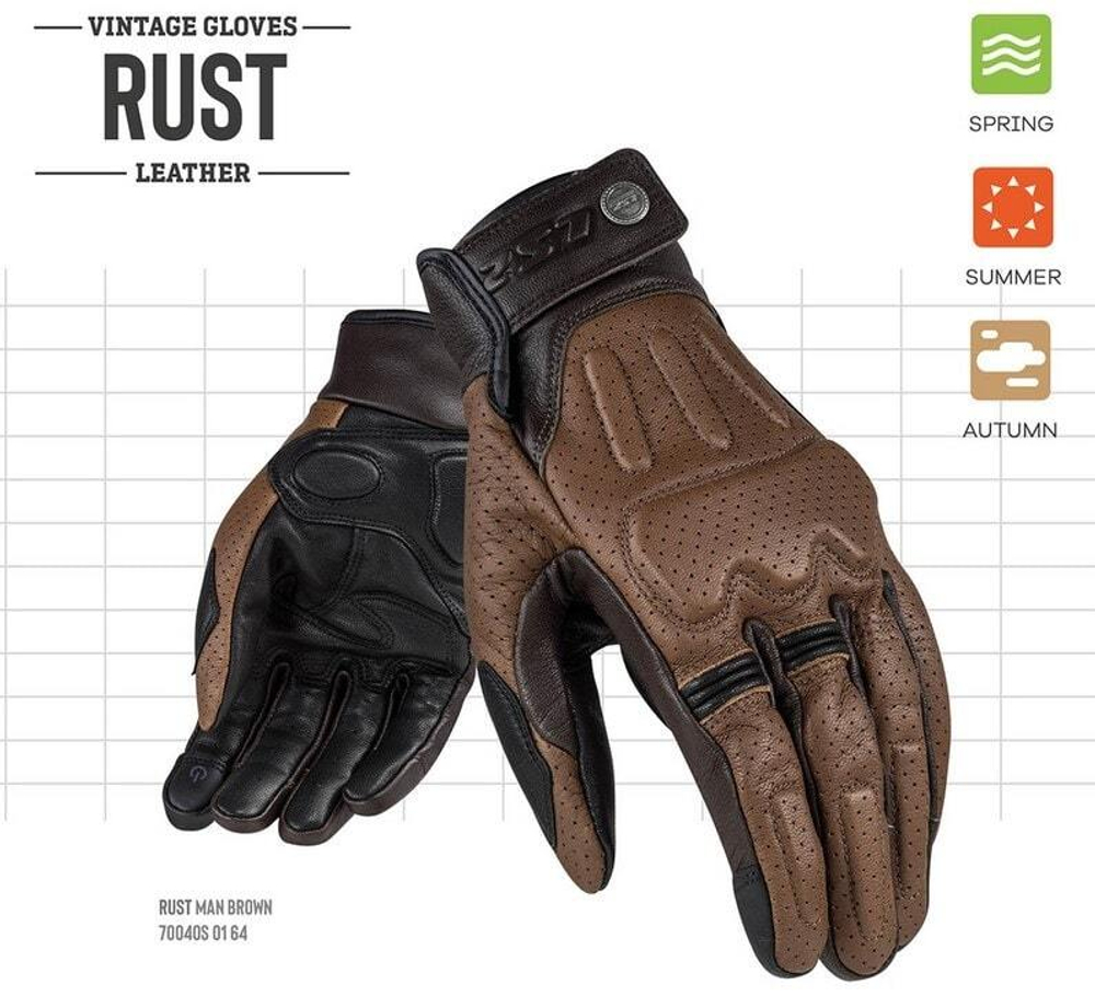 LS2 Кожаные мотоперчатки классические DUSTER MAN GLOVES черные