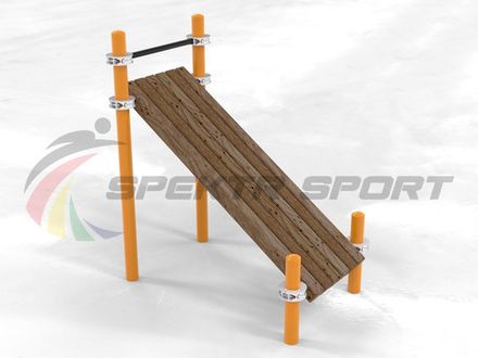 Лавочка Воркаут для пресса с уклоном и перекладиной SP GTO-27_76mm