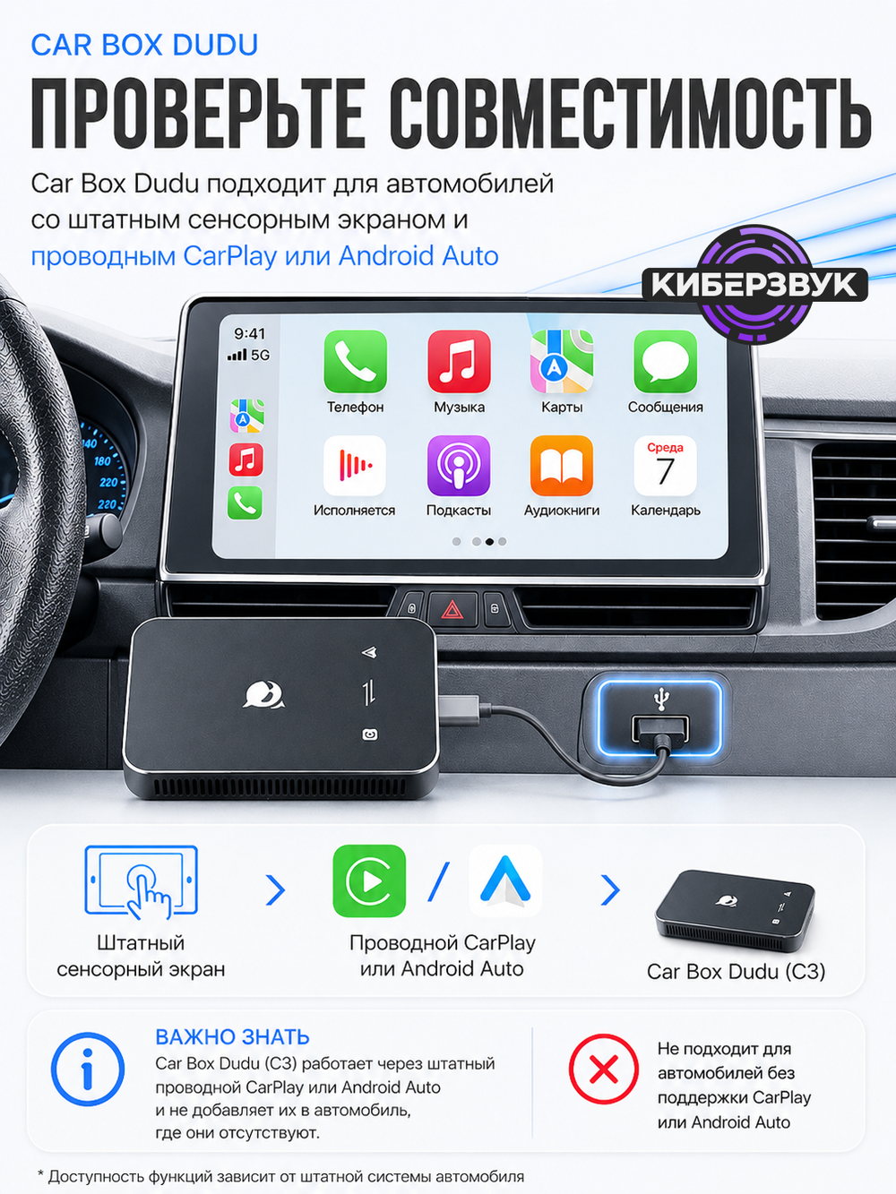 Андроид приставка для авто DUDU C3 8/128 ГБ Android 15