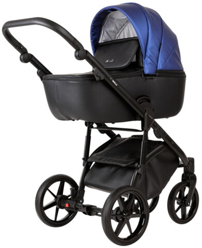 Детская коляска Adamex Nola Deluxe 3 в 1 N-SD13 (СИН. ПЕРЛ. КОЖА + ЧЕРН. КОЖА)