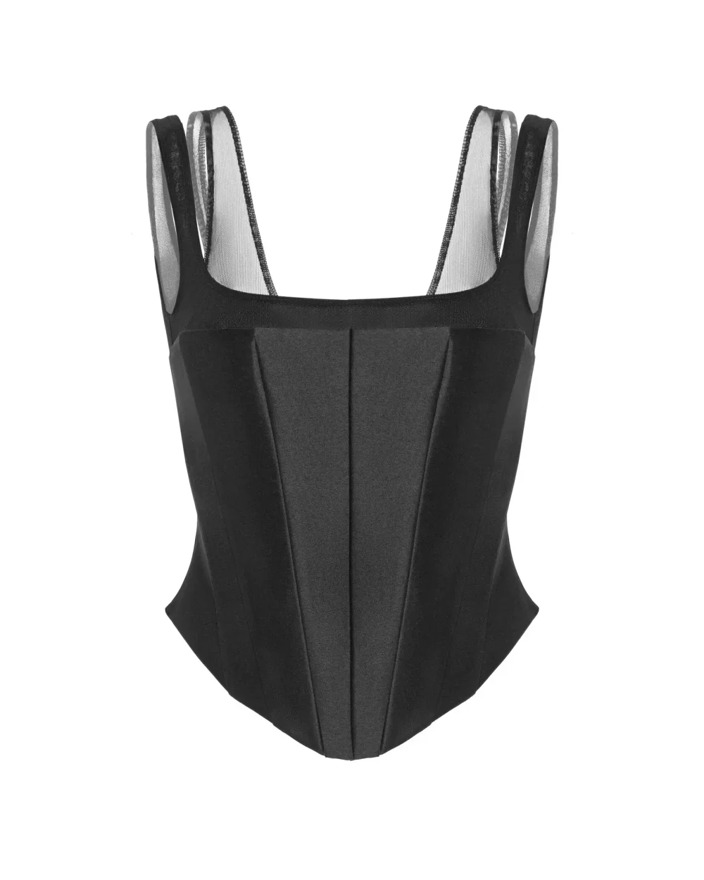 Чёрный корсет майка