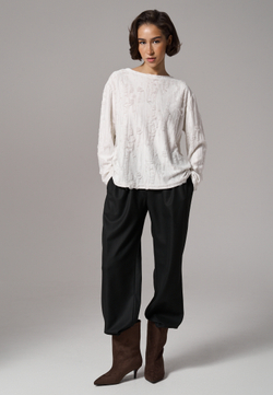 Брюки с поясом на резинке черные