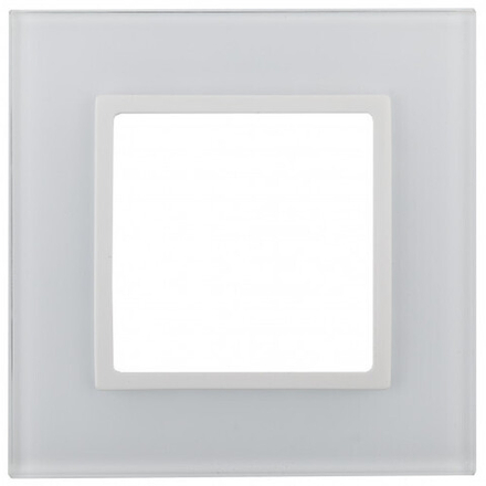 Рамка для розеток и выключателей ЭРА Elegance 14-5101-01 на 1 пост, стекло, Эра Elegance, белый+белый
