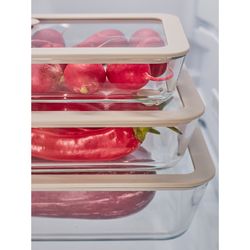 Контейнер для запекания и хранения с вакуумным эффектом Vacuum Glass, 700 мл, молочный