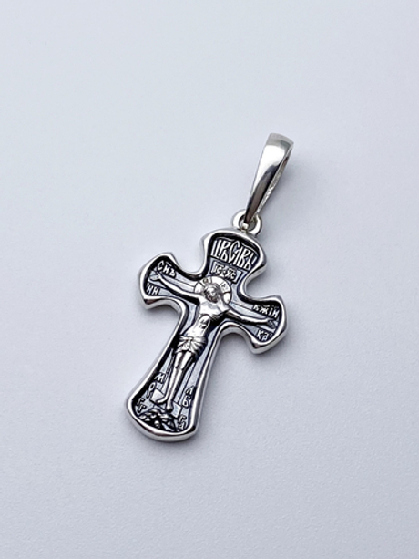 Крест из серебра/Частичное чернение/С подвижным ухом/Ксения