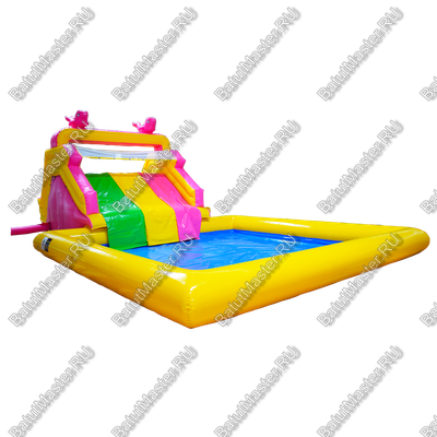 Надувная водная горка с бассейном «Карамелька», 10*6*4 м