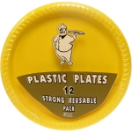 Тарелка пластиковая 23см в наборе 12шт желтая