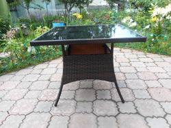 Стол из искусственного ротанга РИМИНИ «RIMINI» 90х90 см — Dark Brown