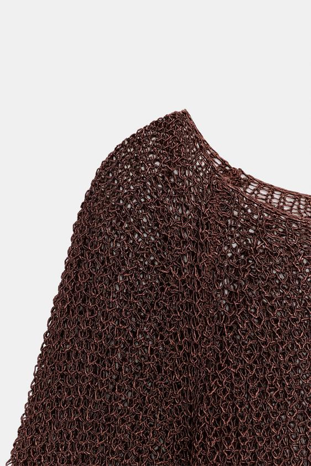 ZARA АЖУРНЫЙ СВИТЕР, КОРИЧНЕВЫЙ