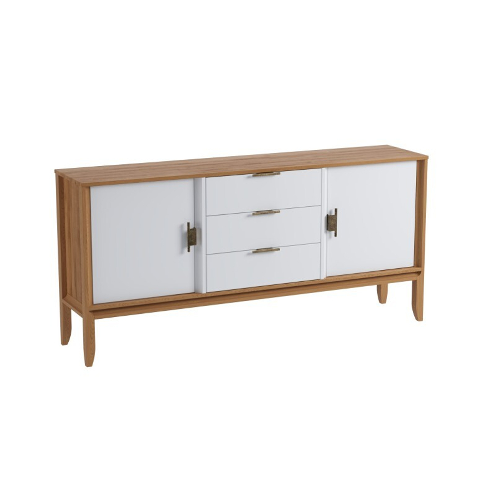 Комод «Бридж» 2 двери 3 ящика браун/белый лак