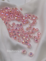 Бусины  акриловые гранёные круглые нежно-розовые 500 грамм (±5гр)