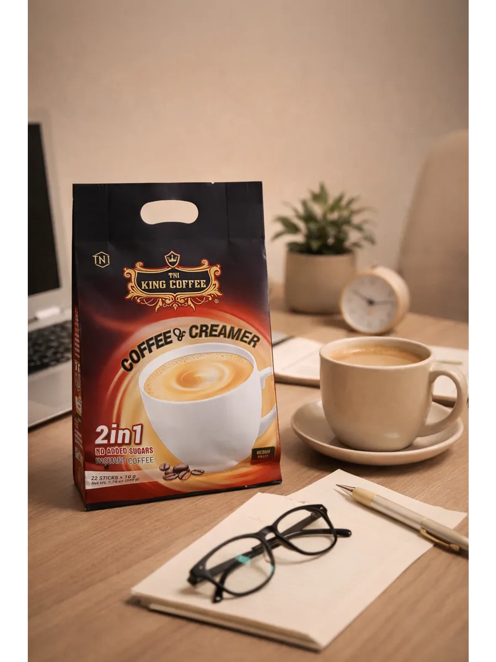 Кофе растворимый 2 в 1 King Cоffee and Creamer, 3 уп. по 22 пак