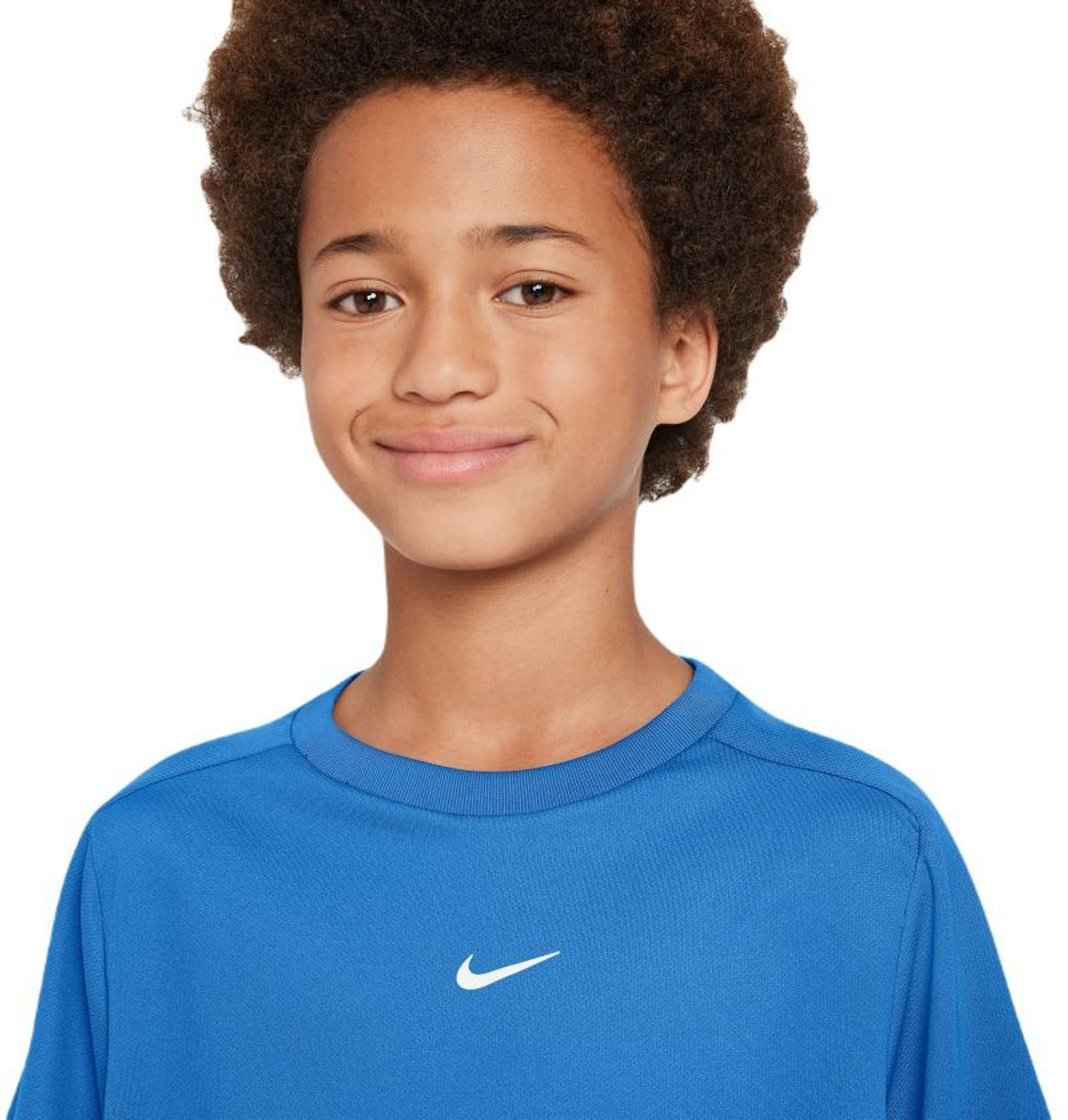 Футболка для мальчика теннисная Nike Kids Dri-Fit Multi+ Training Top - light photo blue/white