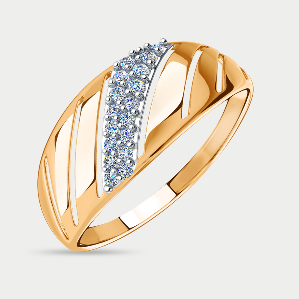 Кольцо для женщин из розового золота 585 пробы с фианитами (арт. 01-116021)
