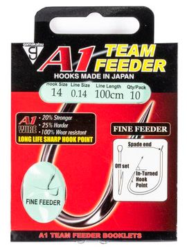 Крючки с поводком Gamakatsu BOOKLET A1 FINE FEEDER разм. 14-0.14мм 100см 10шт.