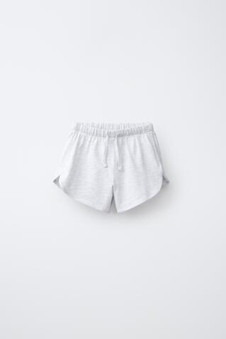 ZARA ОДНОТОННЫЕ ШОРТЫ ИЗ ПЛОТНОГО ДЖЕРСИ, СЕРЫЙ МЕЛАНЖ