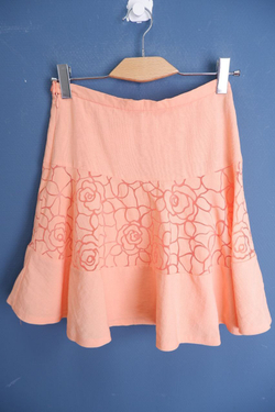 Юбка персиковая с принтом 44 размер
