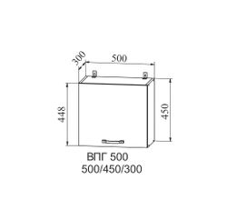 Корпус Шкаф верхний высокий горизонтальный (ВПГ 500) (серый), ДСВ Мебель