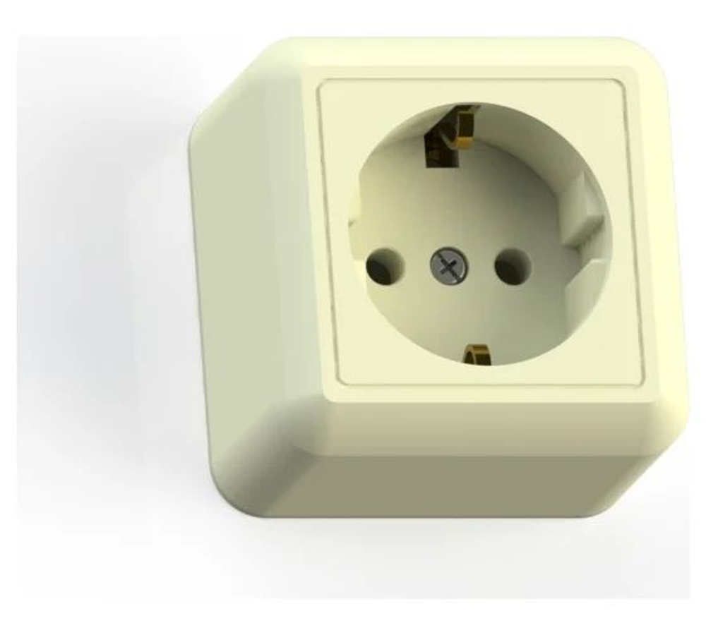 "ОПТИМА"Розетка открытой  уст. одноместная с з/к 16А РА16-376  "с/к"