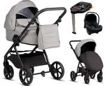 Детская коляска Tutis Leo 3 Plus 4 в 1 с автокреслом Elo Lux EduSky Black и базой 1582068 Warm Grey