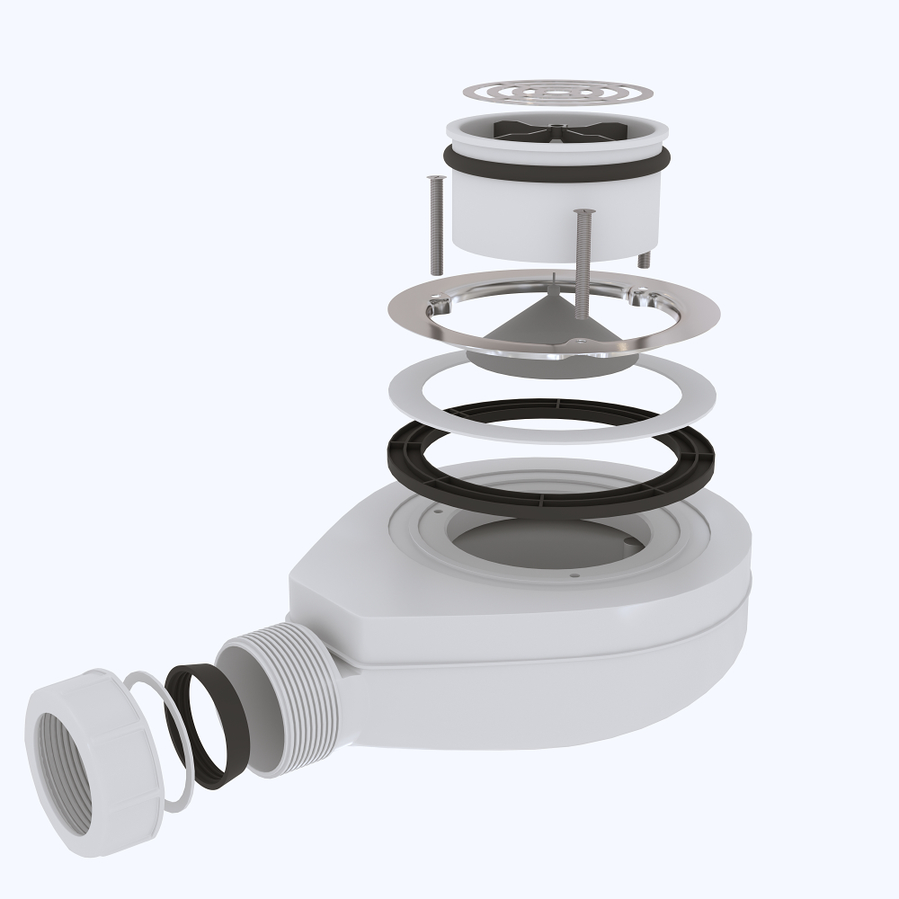 Сифон для душевых поддонов RGW S-016-1 Волна Графит 90 мм