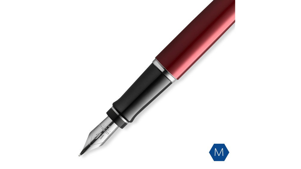 Перьевая ручка Waterman "Expert Dark Red Lacquer CT Black", перо: M, цвет чернил: blue.