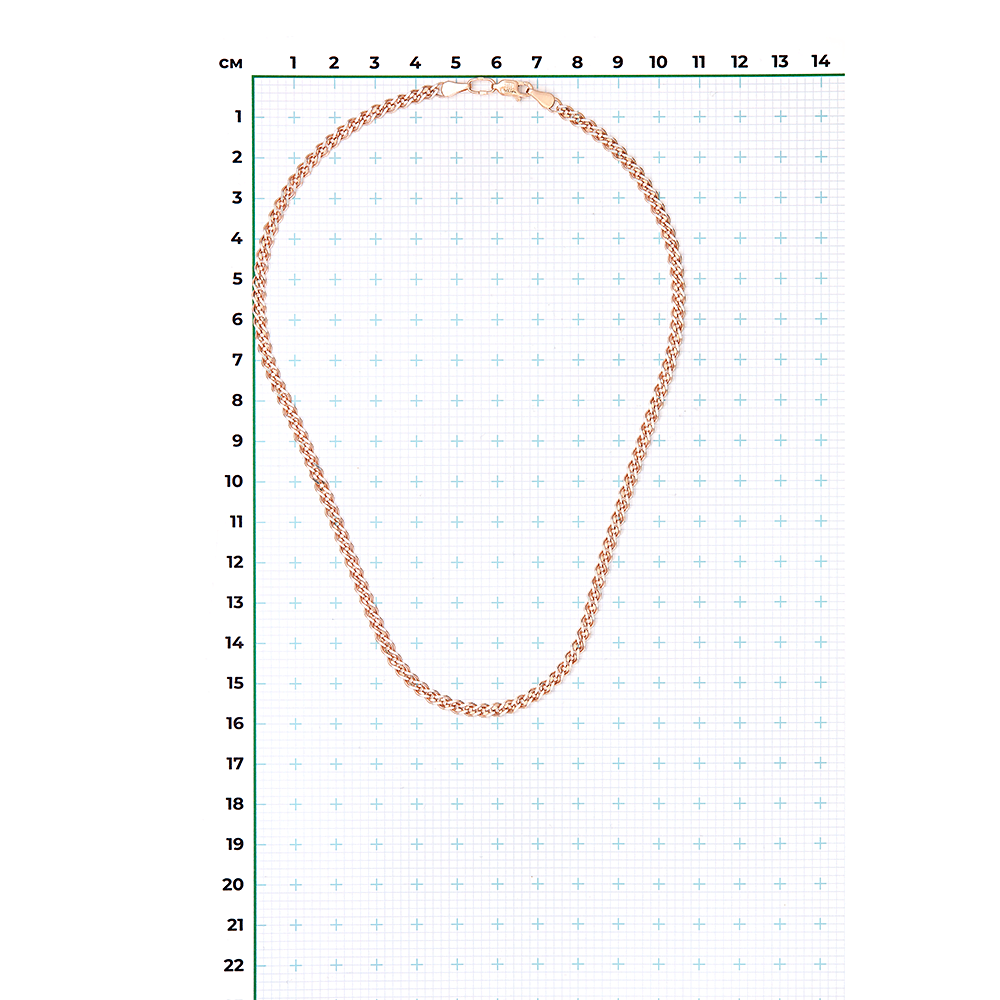 Цепь из красного золота с алмазной гранью (плетение «Нонна»)