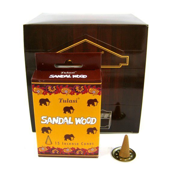 Tulasi Sandalwood Благовоние-конус Сандал (слоны) 15 шт