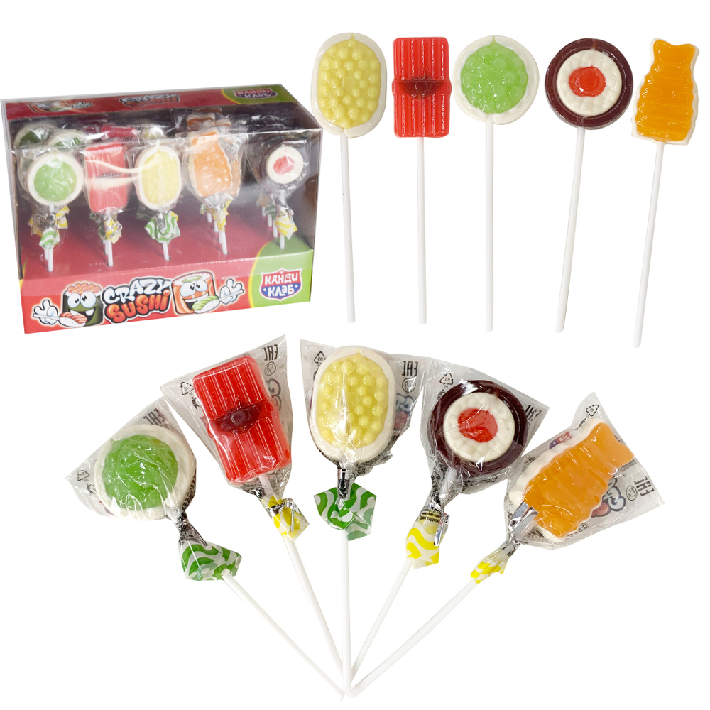 Карамель на палочке «Crazy Sushi» 15г*30шт*12блоков