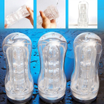 Прозрачный мастурбатор A-Loving с рельефным тоннелем (Цвет: прозрачный)