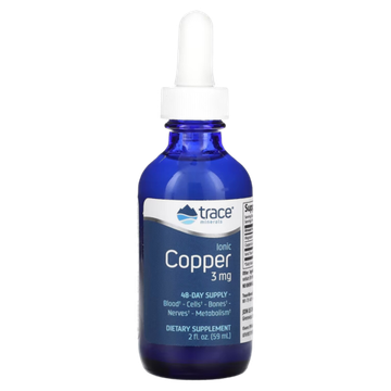 Trace Minerals Liquid Ionic Copper 3 mg 59 ml, Медь