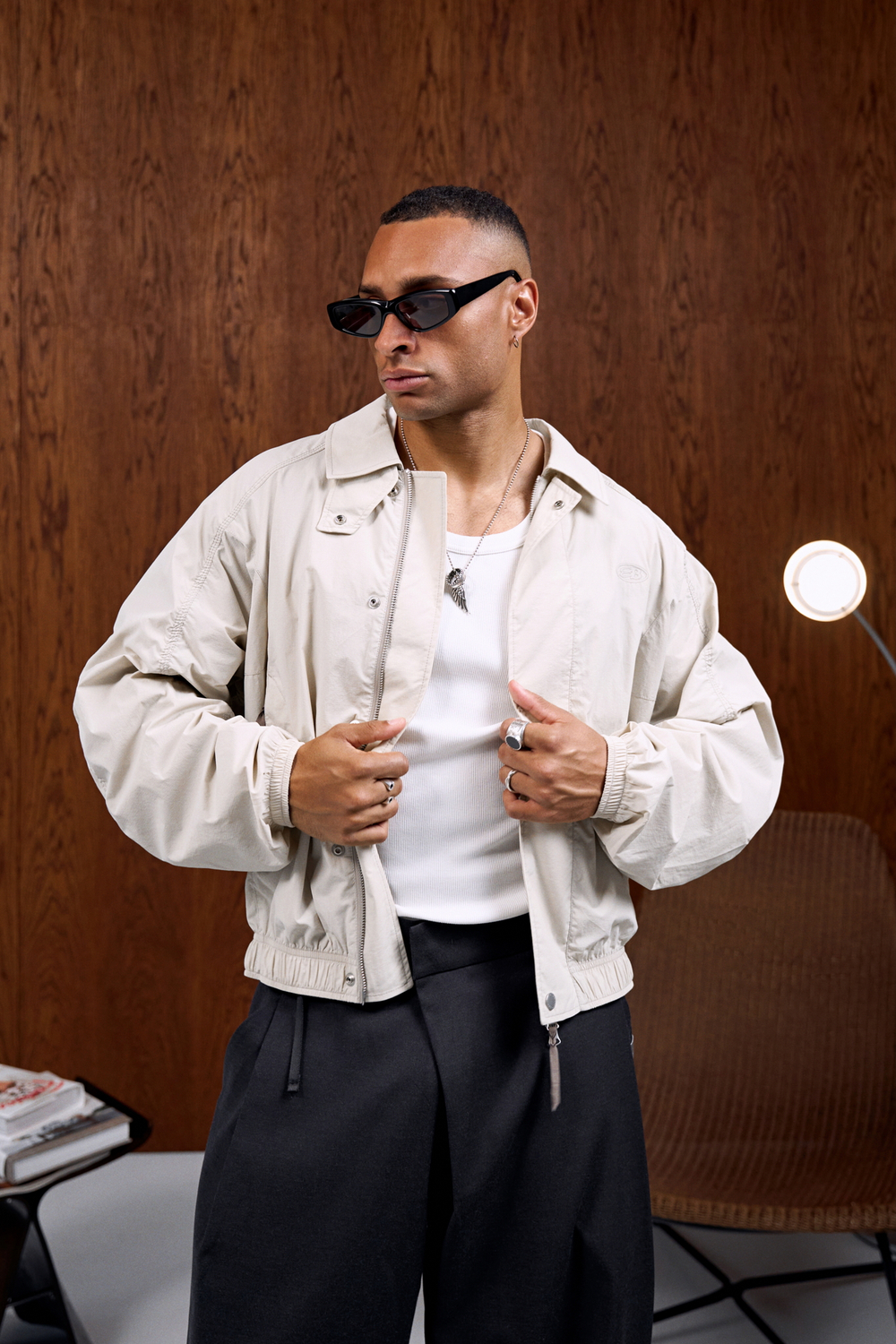 Куртка Nothomme Blue Monte Bent Knife Sleeve Workwear Turn-down Collar Jacket "Dune White"