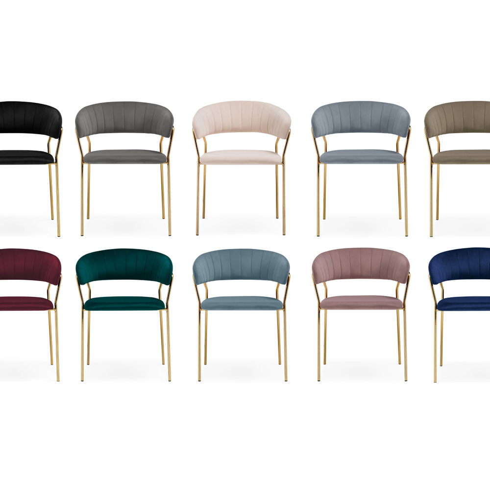 Стул на металлокаркасе Woodville Kamelia 1 gray, gold