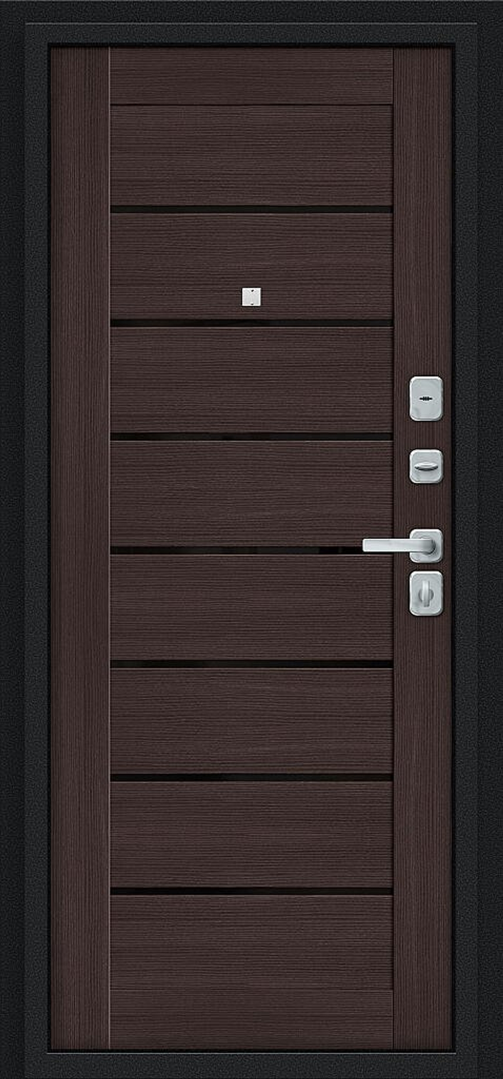 Техно/BChrome Букле черное/Wenge Melinga 205*96 правое