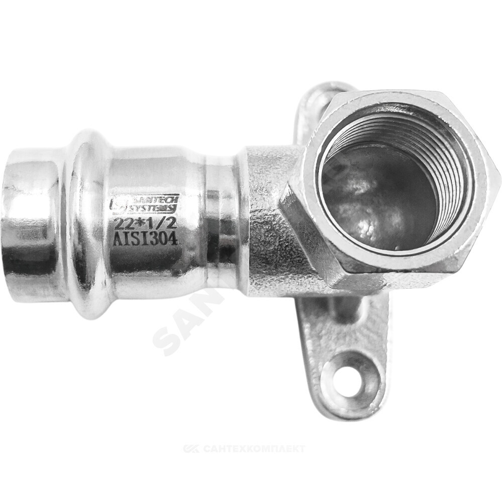 Водорозетка сталь нерж AISI 304 Дн 18х1/2" пресс/ВР SantechSystems