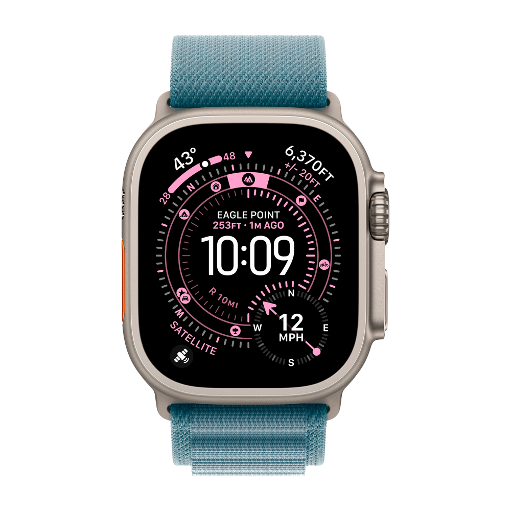Умные часы Apple Watch Ultra 3 (2025) GPS + Cellular, 49mm, Natural Titanium Case with Light Blue Alpine Loop, M