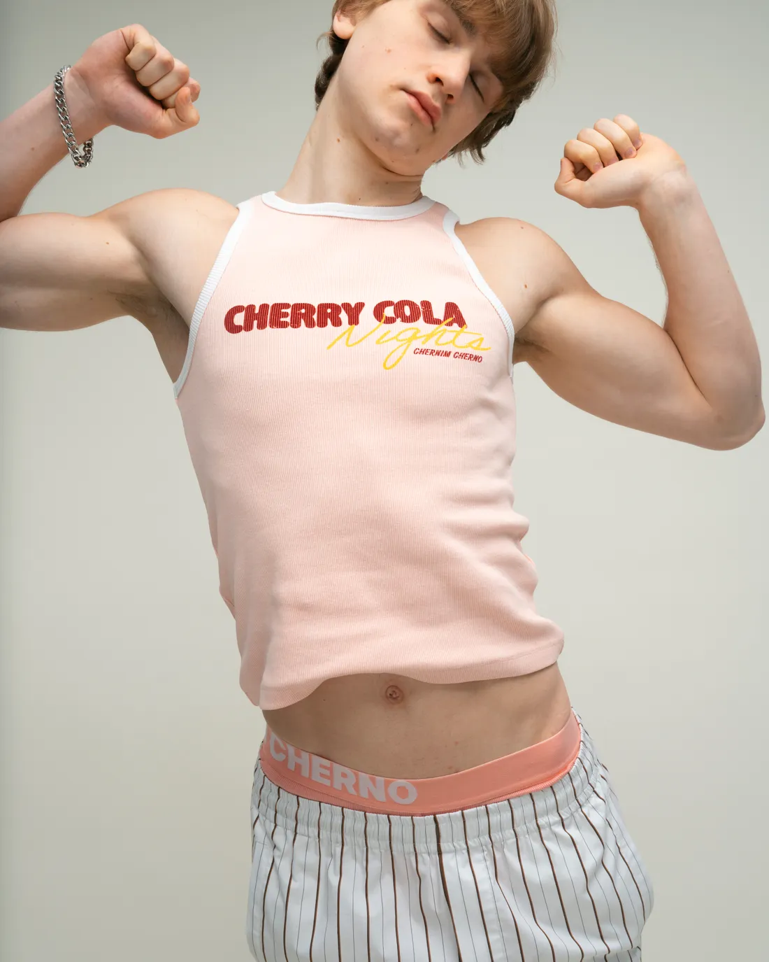 Розовая майка "Cherry Cola Nights"