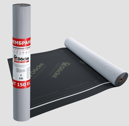 Супер диффузионная мембрана АT 150 EL трёхслойная, универсальная с клеевой полосой Döcke (70м2)