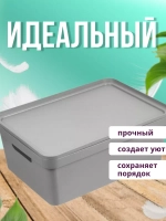 Коробка для хранения вещей Фортуна380х280х150мм Сер