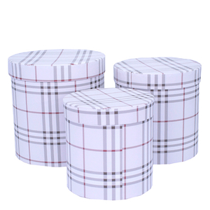 Коробки Тубус "Шотландская клетка" Набор 3 шт. Белые