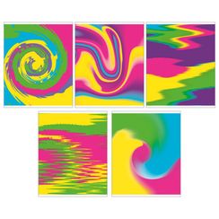 Dəftər \ Тетрадь 48 листов А5 клетка Неоновые разводы (ассорти)