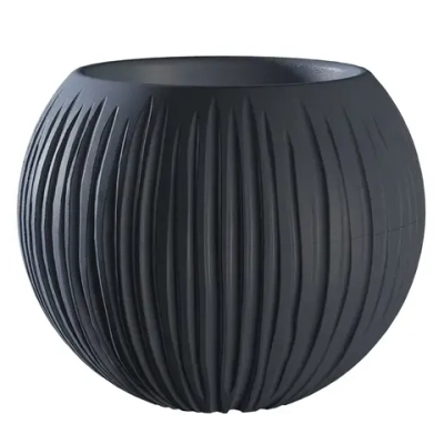 Кашпо для цветов пластиковое 1,7л d-21см «Сфера» Антрацит