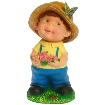 Фигура из гипса «Мальчик с букетом» 46см