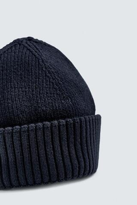 ZARA КОРОТКАЯ ТРИКОТАЖНАЯ ШАПКА, МОРСКОЙ СИНИЙ